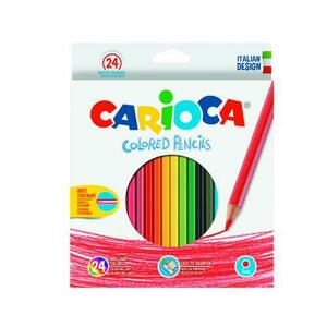Creioane colorate CARIOCA, hexagonale, 24 culori/cutie imagine