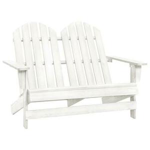 Scaun de gradina vidaXL 315899 Adirondack, 2 locuri, Lemn masiv de brad, Alb imagine