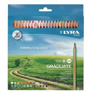 Creioane colorate LYRA Graduate Graphite, 24 culori/cutie imagine