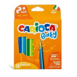 Creioane colorate CARIOCA Baby 2+, triunghiulare, 10 culori/cutie imagine