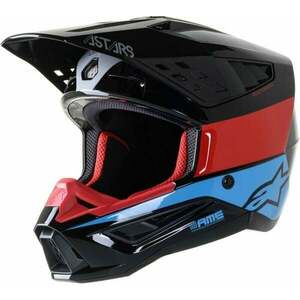 Alpinestars S-M5 Bond Helmet Black/Red/Cyan Glossy L Casca imagine