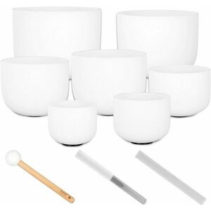 Sela Crystal Singing Bowl Set Frosted 440Hz Un set de castroane cântătoare imagine