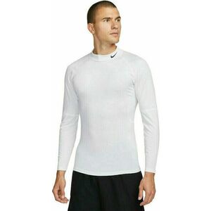 Nike Dri-Fit Fitness Mock-Neck Long-Sleeve Top White/Black M Îmbrăcăminte Termică imagine