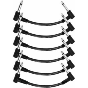 Donner EC1048 15cm Guitar Patch Cable Black 6-Pack 15, 25 cm Oblic - Oblic Cablu patch imagine