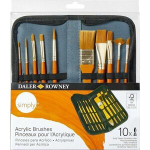 Daler Rowney Simply Acrylic Brush Gold Taklon Synthetic Set pensule 1 buc imagine