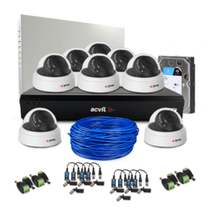 Sistem supraveghere interior complet Acvil Pro ACV-C8INT20-2MP, 8 camere, 2 MP, IR 20 m, 3.6 mm, HDD 1 TB, audio prin coaxial imagine