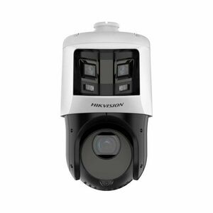 Camera supraveghere IP PTZ Speed Dome Hikvision TandemVu DS-2SE4C225MWG-E26F0, 6+2 MP, 4.8-120 mm / 2.8 mm, IR 100 m, lumina alba 30 m, PoE+, 25x, slot card imagine