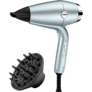 Uscator de par BaByliss Hydro Fusion D773DE , 2100W, 2 viteze, 3 trepte de temperatura, cool shot, difuzor, Tehnologie Ionica cu Plasma, Bleu imagine