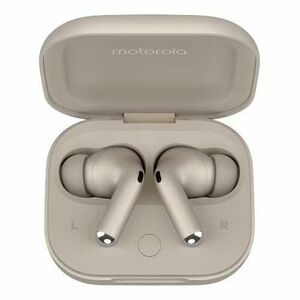 Casti True Wireless Motorola MOTO Buds+ Flute, Bluetooth, In-Ear, Dolby Atmos, Smart ANC, Rezistenta la apa (Bej) imagine