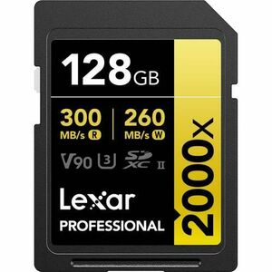 Card de memorie Lexar Professional 2000x, 128GB, SDXC, UHS-II U3, V90 imagine