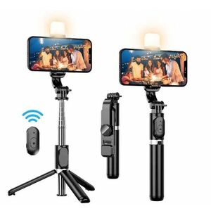 Selfie Stick ZP60 Trepied Telecomanda Bluetooth Si Proiector LED imagine