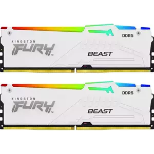 Memorie Desktop Kingston Fury Beast RGB 64GB(2 x 32GB) DDR5 6000Mhz White imagine