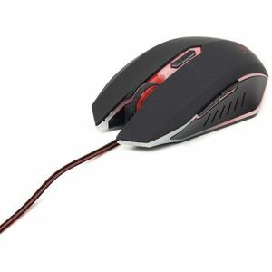 Gembird gaming optical mouse 2400 DPI, 6-button, USB, black with red backlight imagine