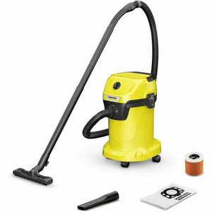 Aspirator umed-uscat Karcher WD 3 V-19/6/20, 1.628-123.0, Aspirare umeda si uscata, rezervor 19 L, furtun de 2m, 1000W, functie de suflare, functie Pull&Push, filtru cartus, Galben/Negru imagine