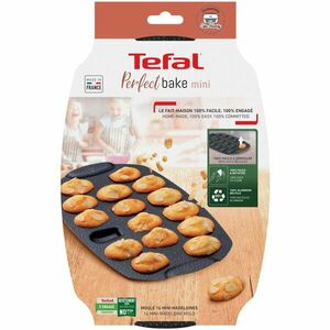 Forma de copt Tefal PerfectBake Mini Madelene, aluminiu reciclat, invelis antiaderent, 21x29 cm, negru & maro imagine