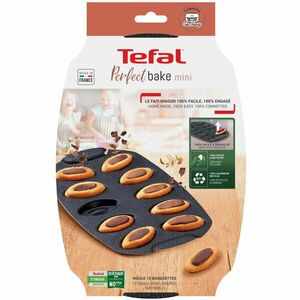 Forma de copt Tefal PerfectBake Mini barcute, aluminiu reciclat, invelis antiaderent, 21x29 cm, negru & maro imagine