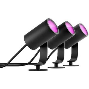 Set 3 spoturi LED RGB pentru exterior Philips Lily Hue, 3x8W (49W), 24V, IP65, ambianta alba color, temperatura lumina reglabila calda-rece (2000-6500K), 600 lumeni, durata de viata 25.000 de ore, control inteligent cu Hue Bridge, material aluminiu imagine