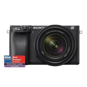 Aparat Foto Mirrorless Sony Alpha A6400, 24.2 MP, APS-C, Ecran 3inch, 4K HDR, 4D Focus + Obiectiv SEL18135 18-135 mm (Negru) imagine