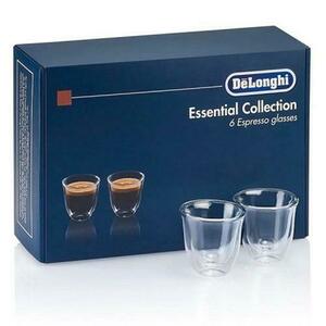 Set 6 Pahare Espresso Delonghi Essential Collection, 6X60Ml, Sticla Termorezistenta, Transparente, Perete Dublu imagine