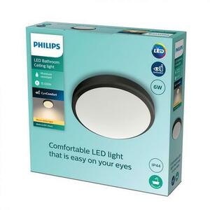 Plafoniera LED Philips Doris CL257, 6W, 600 lm, lumina calda (2700K), IP44, 22cm, Negru imagine