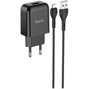 Incarcator Retea Hoco N2 Vigour, 1 x USB, 2.1A, 1m + Cablu MicroUSB imagine