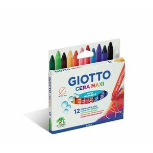 Creioane cerate din plastic GIOTTO Cera Maxi, 12 culori/cutie imagine