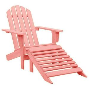 Scaun de gradina vidaXL 315867 Adirondack, Otoman detasabil, Lemn masiv brad (Roz) imagine