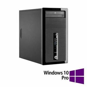 Calculator Sistem PC Refurbished HP 400 G2 Tower, Intel Pentium G3240 3.10GHz, 4GB DDR3, 500GB SATA, DVD-RW + Windows 10 Pro imagine