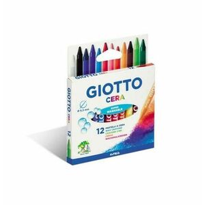 Creioane cerate din plastic GIOTTO Cera, 12 culori/cutie imagine