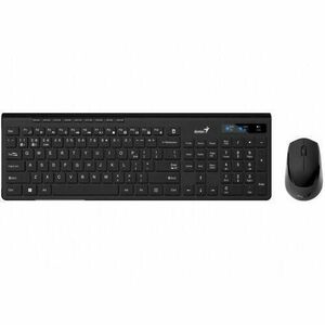 Kit Tastatura si Mouse Wireless Genius SlimStar 8230, 104 taste, 1200 dpi, 3 butoane, BT5.3 + 2.4G, USB (Negru) imagine