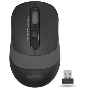Mouse A4tech, gaming, wireless, 2.4GHz, optic, 2000 dpi, butoane/scroll 4/1, buton selectare viteza, Negru / Gri imagine