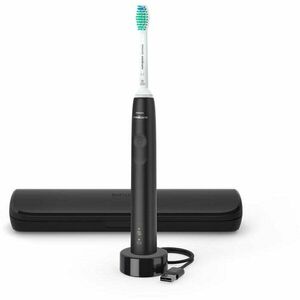 Periuta de dinti sonica electrica Philips Sonicare Seria 3100 HX3673/14, 31000 miscari/minut, 1 mod de curatare, senzor presiune, functia BrushSync, 1 cap de periere, Negru imagine