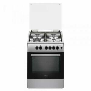 Aragaz Samus SM664XPGS, 4 Arzatoare, 1 Wok, Gaz, Cuptor Gaz, Aprindere electrica, Timer, Grill, Inox/Argintiu imagine