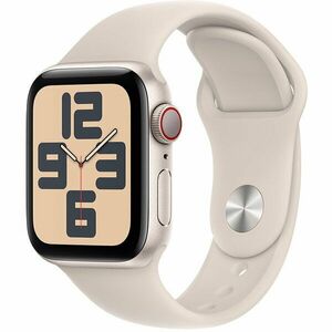 Apple Watch SE (2023), GPS, Cellular, Carcasa Starlight Aluminium 40mm, Starlight Sport Band - M/L imagine