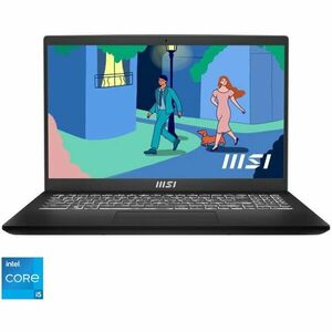 Laptop MSI 15.6'' Modern 15 B13M, FHD, Procesor Intel® Core™ i5-1335U (12M Cache, up to 4.60 GHz), 8GB DDR4, 512GB SSD, Intel Iris Xe, Free DOS, Classic Black imagine