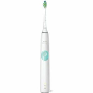 Periuta de dinti sonica electrica Philips Sonicare ProtectiveClean HX6807/63, 62000 miscari/minut, 1 mod de curatare, 2 intensitati, senzor presiune, functie BrushSync, 1 cap de periere, Alb cu verde menta imagine