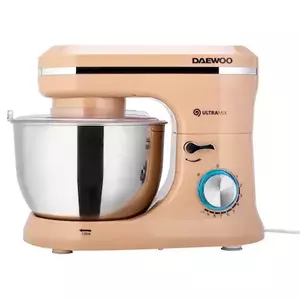 Mixer cu bol Daewoo DHM150R, 1600 W, 6 viteze, 4, 5L, bol inox, tel, carlig framantare, palete amestecare, Crem imagine