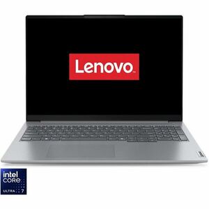 Laptop Lenovo ThinkBook 16 G7 IML cu procesor Intel® Core™ Ultra 7 155H pana la 4.8GHz, 16 WUXGA, IPS, 32GB DDR5, 1TB SSD, Intel® Arc™ Graphics, No OS, Arctic Grey, 3y on-site Premium Care imagine