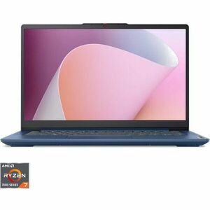 Laptop Lenovo IdeaPad Slim 3 14ABR8 cu procesor AMD Ryzen™ 7 7730U pana la 4.5GHz, 14 Full HD, IPS, 16GB DDR4, 512GB SSD, AMD Radeon™ Graphics, No OS, Abyss Blue imagine