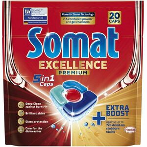 Detergent capsule pentru masina de spalat vase Somat Excellence 5in1, 20 spalari imagine