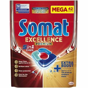 Detergent capsule pentru masina de spalat vase Somat Excellence 5in1, 42 spalari imagine