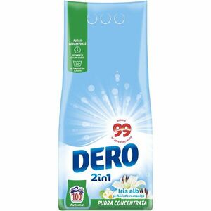 Detergent de rufe pudra Dero 2in1 Iris Alb, 7.5 kg, 100 spalari imagine