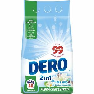 Detergent de rufe pudra Dero 2in1 Iris Alb, 3kg, 40 spalari imagine