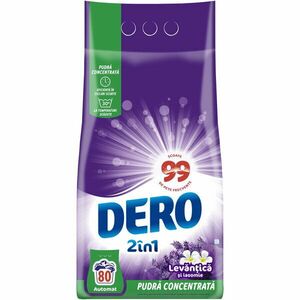 Detergent de rufe pudra Dero 2in1 Levantica si iasomie, 6 kg, 80 spalari imagine