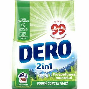 Detergent de rufe pudra Dero 2in1 Prospetimea Muntelui, 15 kg, 200 spalari imagine