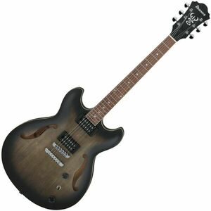 Ibanez AS53-TKF Transparent Black Flat Chitară semi-acustică imagine