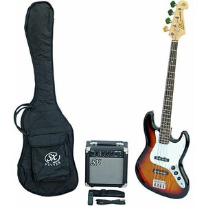 SX SB1 Bass Guitar Kit Sunburst Bas electric imagine