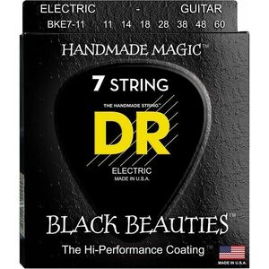 DR Strings Black Beauties BKE7-11 Set de corzi pentru chitară electrică imagine