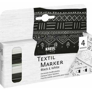 Kreul 92751 Textile Marker Black & White Set Set markere textile Black & White 4 buc imagine