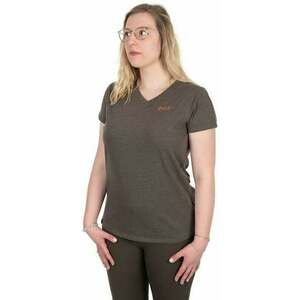 Fox Fishing Tricou Womens V-Neck T-Shirt Dusty Olive Marl/Mauve Fox M imagine